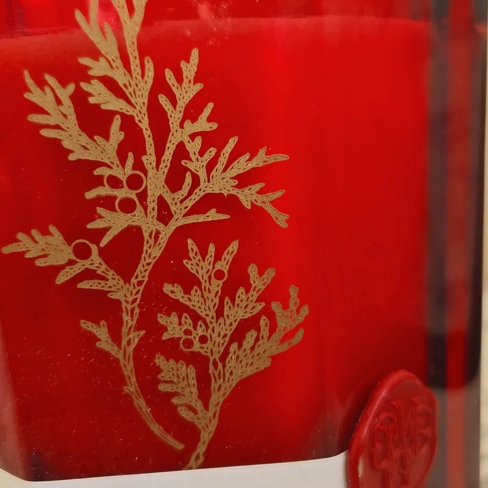 MWG Juniper Apple Luxury Botanical Soy Candle Red Glass 27oz NWT